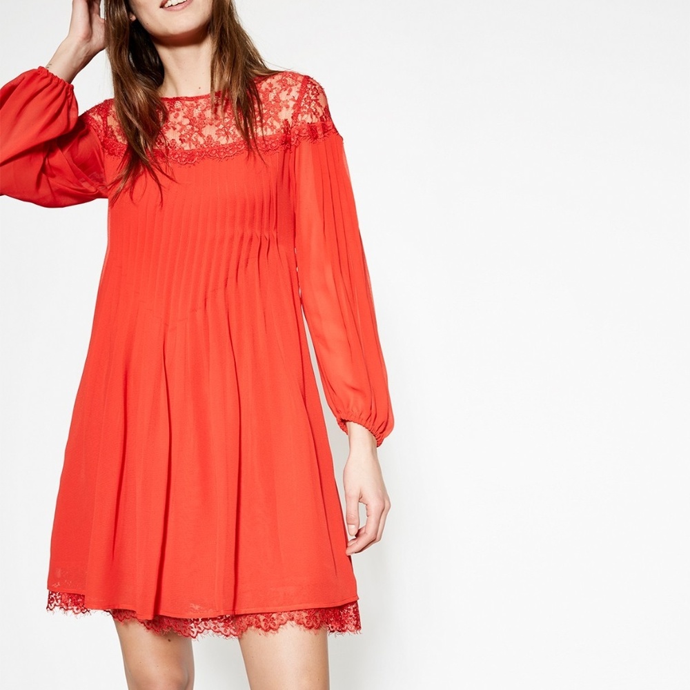 The Kooples Red Lace Cocktail Dress